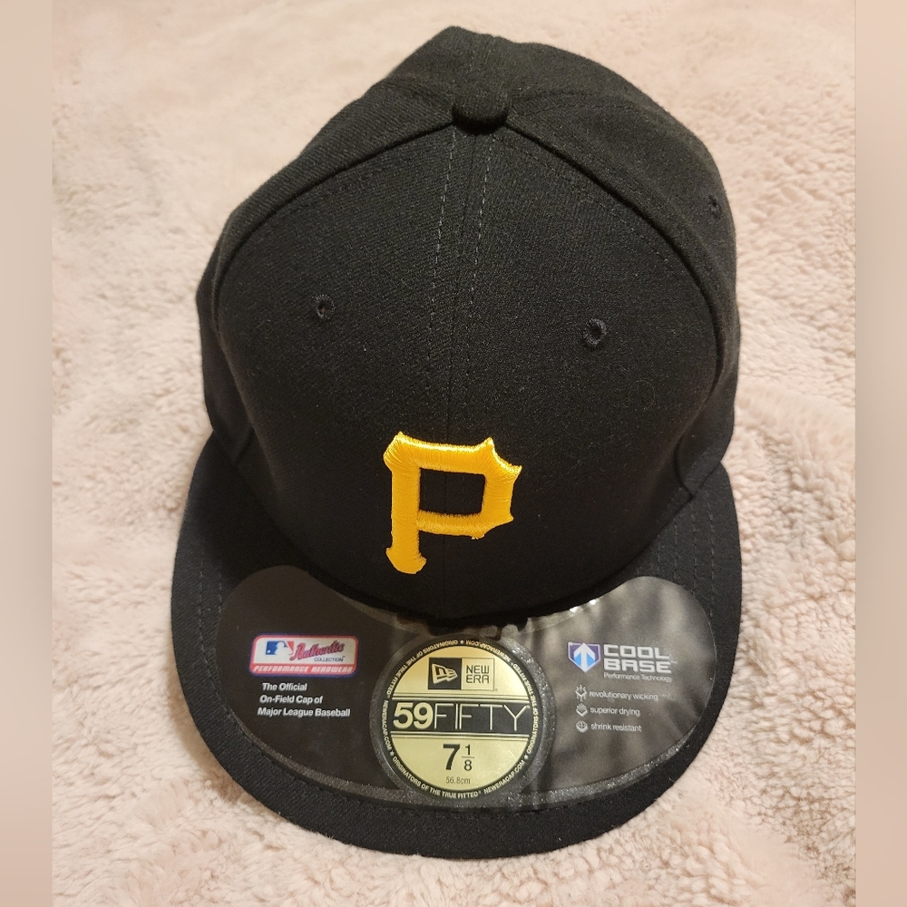 Pittsburgh Pirates New Era 59 Fifty MLB Cool Base Yellow P Cap Hat Size 7-1/8" - Picture 7 of 12